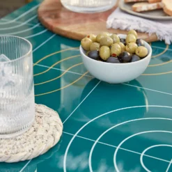 Omari Metal Garden Sofa Set - Teal & Gold 16 Omari Metal Garden Sofa Set - Teal & Gold -Shed And Soil Sales 14005703 1275022638104623