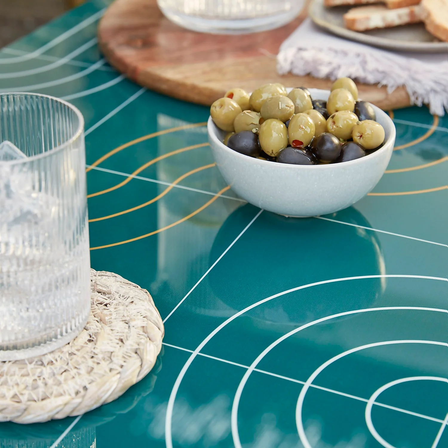 Omari Metal Garden Sofa Set - Teal & Gold 7 Omari Metal Garden Sofa Set - Teal & Gold - Image 5