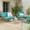 Omari Metal Garden Sofa Set - Teal & Gold -Shed And Soil Sales 14005703 7215022637976469