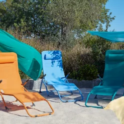 Siesta Sun Lounger - Blue -Shed And Soil Sales 14005768 2005022687297003