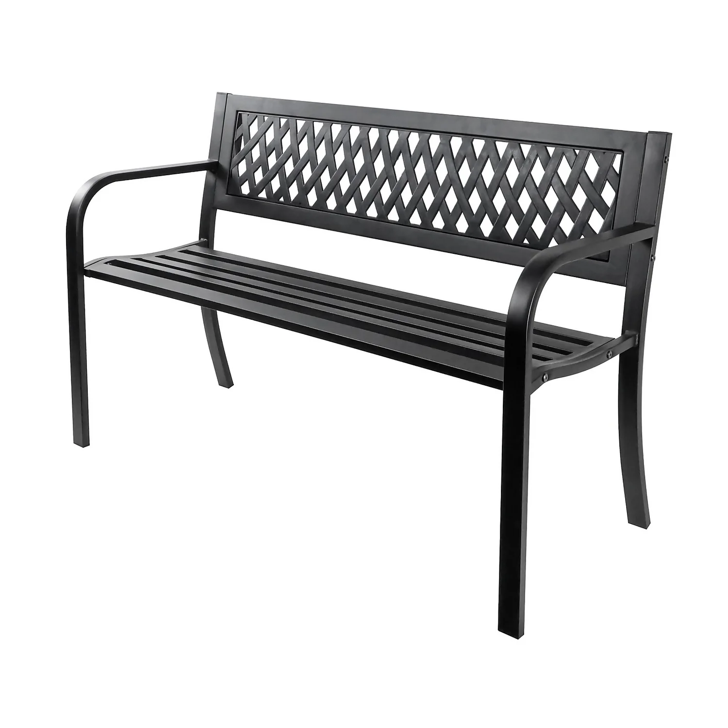 Black Steel Garden Bench 5 Black Steel Garden Bench - Image 3