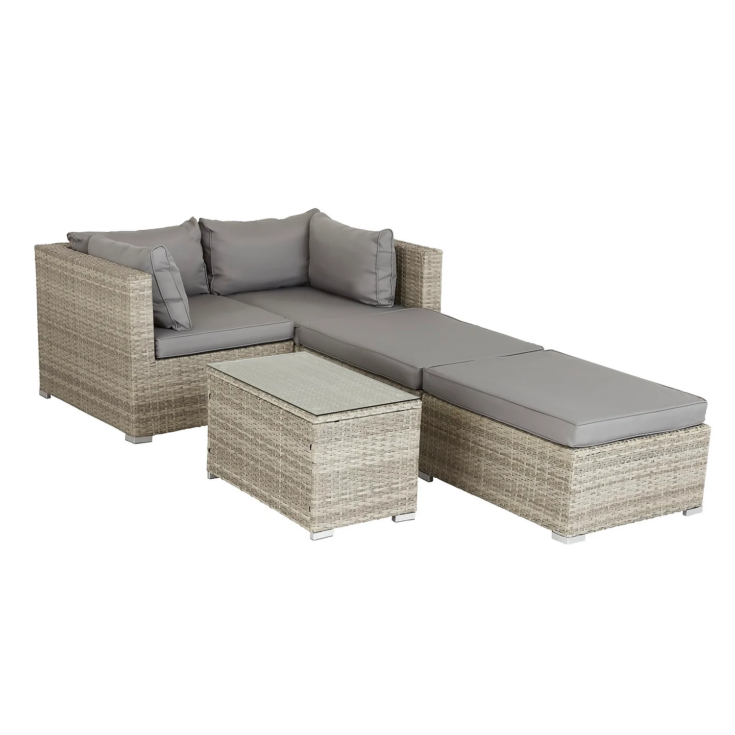 Cairo Grey Rattan Effect Garden Sofa Set 5 Cairo Grey Rattan Effect Garden Sofa Set - Image 3