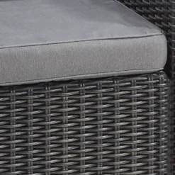 Keter California 2 Seater Outdoor Balcony Garden Furniture Set - Graphite With Grey Cushions -Shed And Soil Sales 14539588 1075041802364003