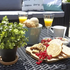 Keter California 4 Seater Outdoor Garden Furniture Lounge Set - Graphite With Grey Cushions -Shed And Soil Sales 14539591 1385041801776162