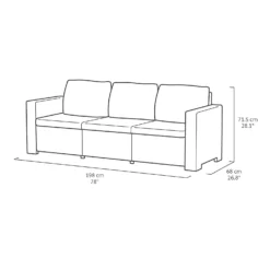 Keter California 5 Seater Outdoor Garden Furniture Sofa And Lounge Set - Graphite With Grey Cushions -Shed And Soil Sales 14539594 1725041802489655