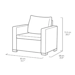 Keter California 5 Seater Outdoor Garden Furniture Sofa And Lounge Set - Graphite With Grey Cushions -Shed And Soil Sales 14539594 1885041802509983