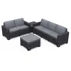 Keter California 5 Seater Outdoor Garden Furniture Lounge Set - Graphite With Grey Cushions -Shed And Soil Sales 14539595 1235047218227322