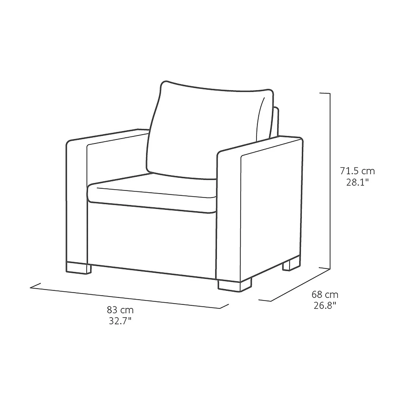 Keter California 4 Seater Outdoor Garden Furniture Chaise Lounge Set - Graphite With Grey Cushions 11 Keter California 4 Seater Outdoor Garden Furniture Chaise Lounge Set - Graphite With Grey Cushions - Image 9
