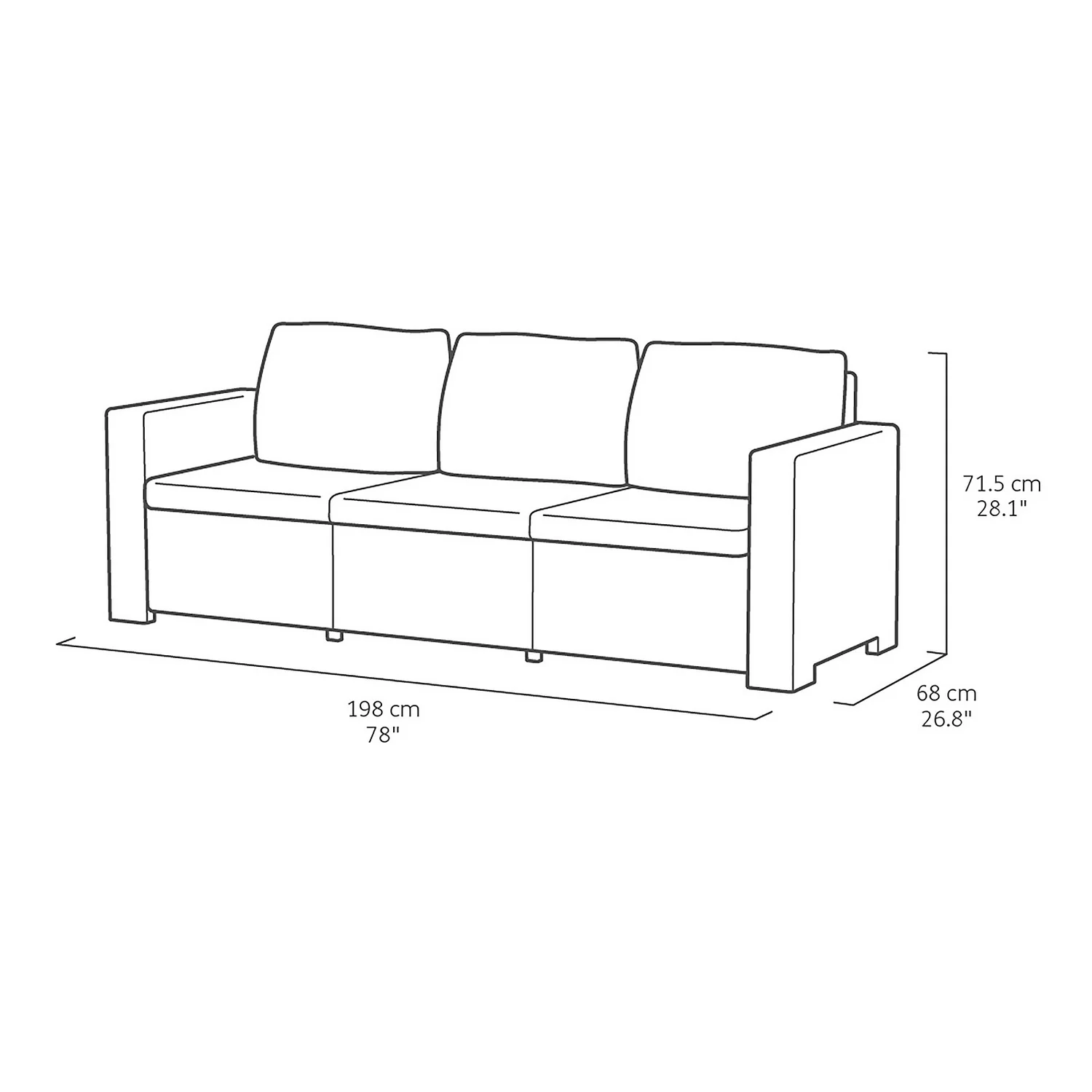 Keter California 4 Seater Outdoor Garden Furniture Chaise Lounge Set - Graphite With Grey Cushions 10 Keter California 4 Seater Outdoor Garden Furniture Chaise Lounge Set - Graphite With Grey Cushions - Image 8